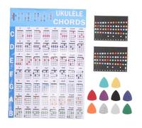 1 Set Di Accordi Per Ukulele Per Principianti, Fogli Di Teoria Musicale Per Ukulele, Adesivi Per Tastiera, Note, Con Plettri in Feltro, Strumenti Di Apprendimento Per Bambini E