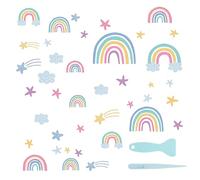 1 Set Di Adesivi Murali Stella Arcobaleno, Con 1 Pinzetta E 1 Raschietto, Adesivi Murali Luminosi E Creativi, Decorazione Per La Camera Dei Bambini, Adesivi Murali Carini E Interessanti