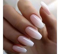 1 set di adesivi Omber su punte francesi finte acriliche gradienti di colore finte da donna