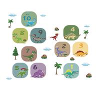 1 set di adesivi per giochi con numeri, adesivi per pavimenti con dinosauri,