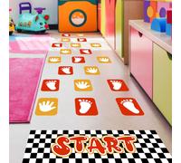 1 set di adesivi per pavimenti del gioco, per l'impronta delle mani, per