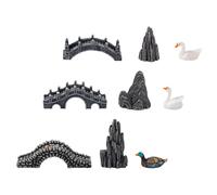 1 set di adorabili statuette d'oca statuetta di anatra mandarina statuette da