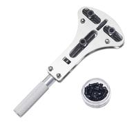 1 set di apriscatole for retro orologio regolabili a 4 griffe con supporto | Aprire i coperchi posteriori dell'orologio e fissare il movimento