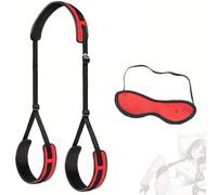 1 set di attrezzi da yoga regolabili in nylon rosso e nero per l'esercizio delle gambe