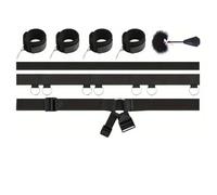 1 set di attrezzi per yoga e letto regolabile in nylon nero