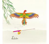 1 set di bambini Vivid Dragon Bat Snake facile da volare Phoenix aquiloni per bambini all'aperto Beach Park Principiante Mini Canna da Pesca aquilone