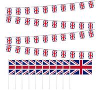 1 set di bandiera britannica, 10 bandiere britanniche a manovella a mano, set per feste nazionali, decorazione per feste