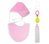 1 set di bavaglini per bambini, ciuccio, cappello, bottiglie, accessori per