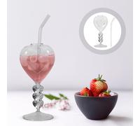 1 set di bicchieri da cocktail in a forma di cuore con cannuccia