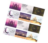 1 set di biglietti d'auguri decorativi per Eid Mubarak, carta di benedizione,