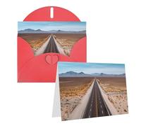 1 set di biglietti di ringraziamento con buste, autostrada strada nel deserto, 10 x 15 cm, biglietto di auguri per note personalizzate, biglietti formali per tutte le occasioni, adatti per piccole