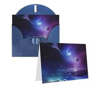 1 set di biglietti di ringraziamento con buste, galassia cielo stellato 10,2 x 15,2 cm, biglietto di auguri per note personalizzate, biglietti formali per tutte le occasioni, adatti per piccole