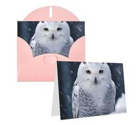1 set di biglietti di ringraziamento con buste, gufo delle nevi biglietti di auguri 10,2 x 15,2 cm, elegante biglietto vuoto per note personalizzate, biglietto formale per tutte le occasioni, adatto