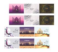 1 Set di biglietti per appunti Ramadan con buste Biglietti d'auguri Eid Mubarak
