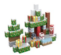 1 set di blocchi magnetici per bambini a tema natalizio, cubi da costruzione magnetici, giocattoli da costruzione scorrevoli creativi ed educativi per ragazzi e ragazze dai 3 ai 10 anni, blocchi