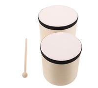 1 set di bongo, tamburi a mano in legno con bacchette in legno, tamburelli a