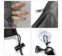 1 set di borse da toilette dotato di ventose e ganci, borsa da viaggio, beauty case, borsa da toilette impermeabile, borsa da toilette con coulisse, adatta per palestra, riso, Nero , Stile semplice