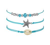 1 set di braccialetti alla caviglia da spiaggia per donna regolabile spiaggia blu stella marina tartaruga conchiglia elefante catena stringa pacchetto alla caviglia per regalo gioielli piede Practical