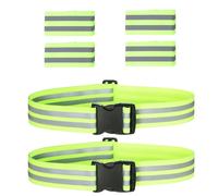 1 set di braccialetti riflettenti della cintura regolabile per la notte (verde)