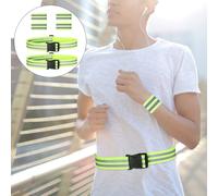 1 set di braccialetti riflettenti della cintura regolabile per la notte (verde)