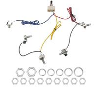 1 set di cablaggio per chitarra Yootones precablato, 500 K, interruttore a levetta a 3 vie, kit di cablaggio con uscita 6,35 per chitarra elettrica (cappello nero)