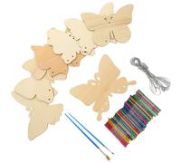 1 set di campanelle a vento in legno a forma di farfalla, campanelle a vento