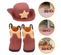 1 set di cappello da cowboy in miniatura e stivali per la decorazione della