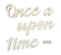 1 set di cartelli in legno con scritta "Once Upon a Time", con 20 colla erogatrice, decorazione da parete per cameretta dei bambini, decorazione estetica per baby shower, regalo di compleanno