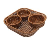 1 set di cestini intrecciati per snack, cestini portaoggetti, cestini per