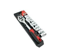 1 set di chiavi a bussola da 1/2" con asta di prolunga, chiave a cricchetto da 9-21 mm, kit combinato for riparazione auto