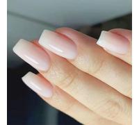 1 set di chiodi da spinta, lucidi, da incollare, punta francese, false per decorazioni artistiche, acrilico, da incollare per donne, trasparente