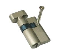 1 set di cilindro di serratura for porta in vetro senza telaio con pomello - altezza 32 mm, lunghezza 50 mm, chiavi in ottone, 5 chiavi incluse(Type a)