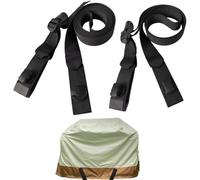 1 set di cinghie di copertura per griglia (solo cinghie) per il fondo di coperture per barbecue all'aperto extra-large, design regolabile a intersezione incrociata, vestibilità antivento universale, 2