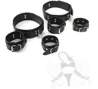 1 set di cinturini da polso neri 3 in 1 con morbida pelle regolabile