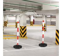 1 set di colonne di avvertenza per l'isolamento del traffico stradale. Colonna