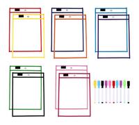 1 set di comode tasche cancellabili a secco Tasche portadocumenti portatili