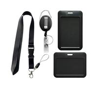 1 Set Di Copertura Della Scheda Nera, Coperchio Di Protezione Del Supporto Id, Copertura Del Badge Con Smontaggio A Scomparsa, Copertura Del Badge Per Cordino.