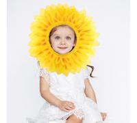 1 set di copricapo di girasole per il cosplay di testa di fiore con guanti per