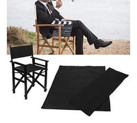 1 set di coprisedili per sedie di ricambio per sedie da regista, kit di copertura per sedile di ricambio, protezione per sgabello, durevole e facile da pulire per mobili, accessori (nero)