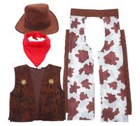 1 set di costumi da cowboy western per bambini per Halloween e feste a tema,