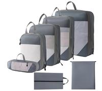 1 set di cubi di imballaggio a compressione organizer da viaggio comprimibile con maniglia per bagaglio a mano valigia zaino borsone viaggi d'affari campeggio vacanze
