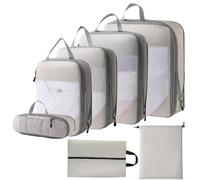 1 set di cubi di imballaggio a compressione organizer da viaggio comprimibile con maniglia per bagaglio a mano valigia zaino borsone viaggio d'affari campeggio vacanza