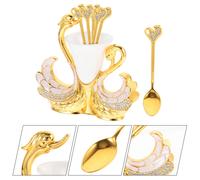 1 set di cucchiai con organizer per modellatura di cigni in metallo, cucchiai