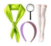 1 Set Di Decorazioni In Costume, Calze Alla Fascia E Vetro Di Ingrandimento Della Sciarpa, Tuta Per Costumi Da Donna, Oggetti Di Ruolo, Abiti Divertenti Per Feste.