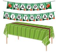 1 set di decorazioni per feste a tema football americano, tovaglie appese,