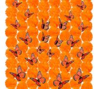 1 set di decorazioni per il giorno dei morti include 50 teste di fiori di calendula e 24 farfalle monarca per Diwali Indian Home Ghirlanda fai da te ghirlanda di Halloween artigianale