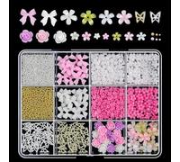 1 set di decorazioni per unghie a farfalla in resina, facili da usare, design da indossare tutti i giorni, per gli amanti dell'arte ed esperti di nail art, pietre e ciondoli