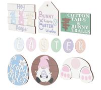 1 set di decorazioni per vassoio a più livelli di Pasqua segni in legno di
