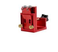 1 set di dima for fori tascabili, kit for due sistemi in legno con guida for trapano e punta a gradini, tasselli in legno e viti for lavori di falegnameria(Red Set)