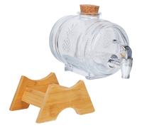 1 set di dispenser per bevande a botte da 1 kg con griglia e rubinetto in bambù